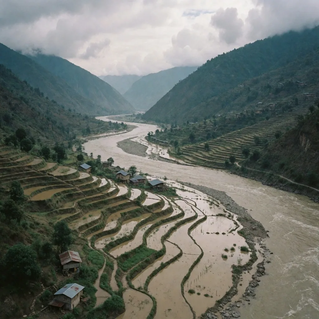 Inundaciones en Nepal vista aérea